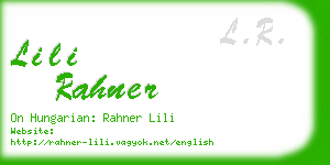 lili rahner business card